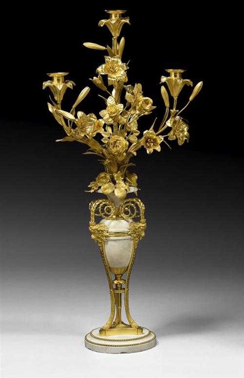 Appraisal: PAIR OF IMPORTANT CANDELABRAS AUX LIS Louis XVI after the