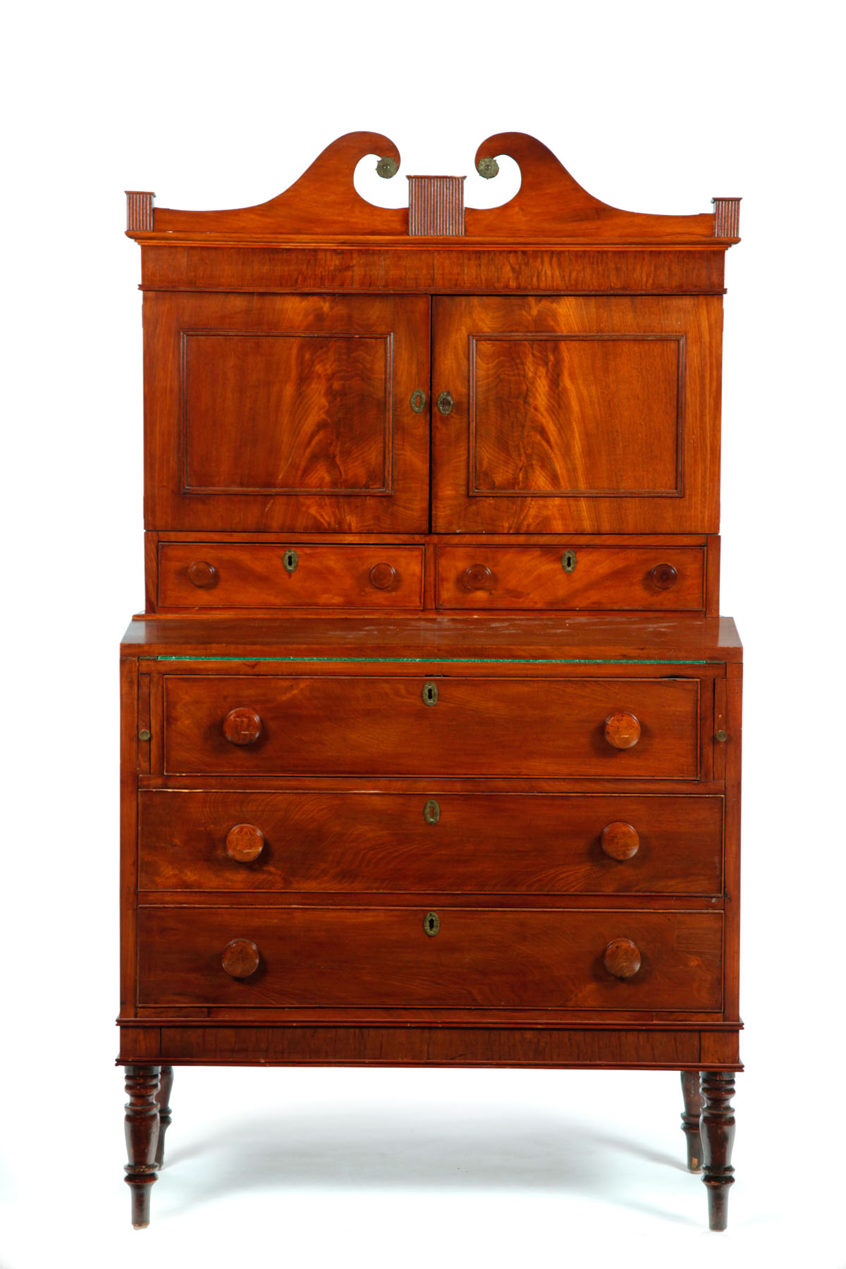 Appraisal: SHERATON SECRETARY New England early th century mahogany and pine