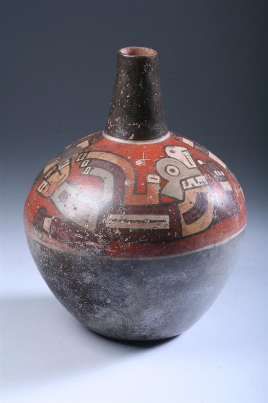 Appraisal: TIAHUANACO POLYCHROME POTTERY VESSEL circa - A D Of ovoid-form