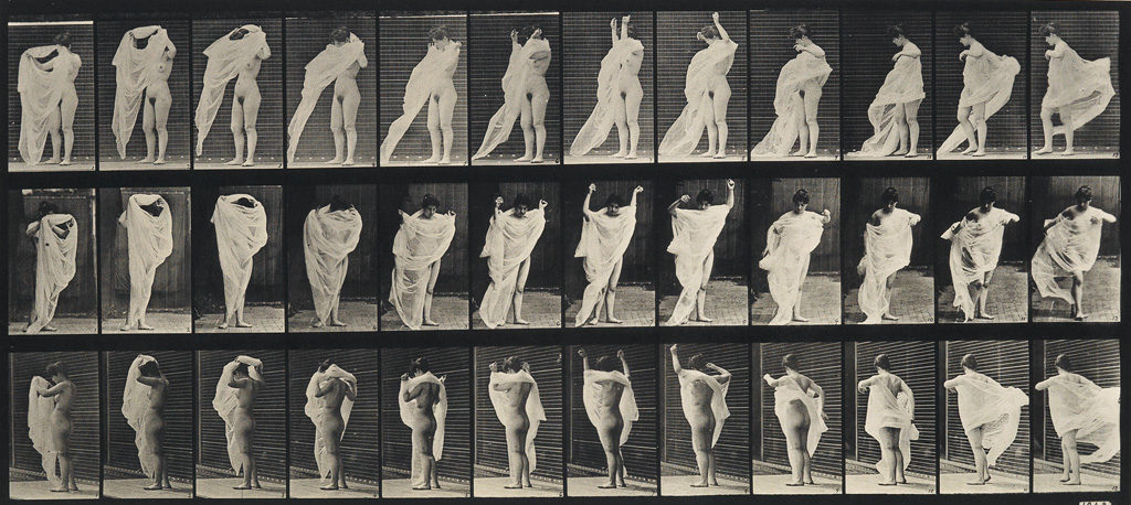 Appraisal: MUYBRIDGE EADWEARD - Nude woman spinning with diaphanous cloth plate