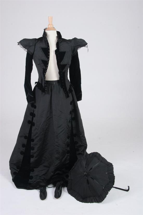 Appraisal: VICTORIAN BLACK TAFFETA DRESS AND OTHER CLOTHING circa The black