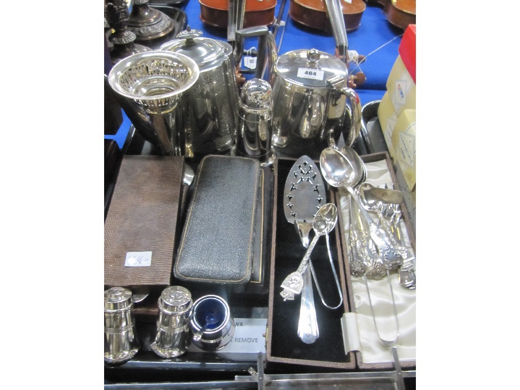 Appraisal: A tray lot of EP - hotel ware castor cased