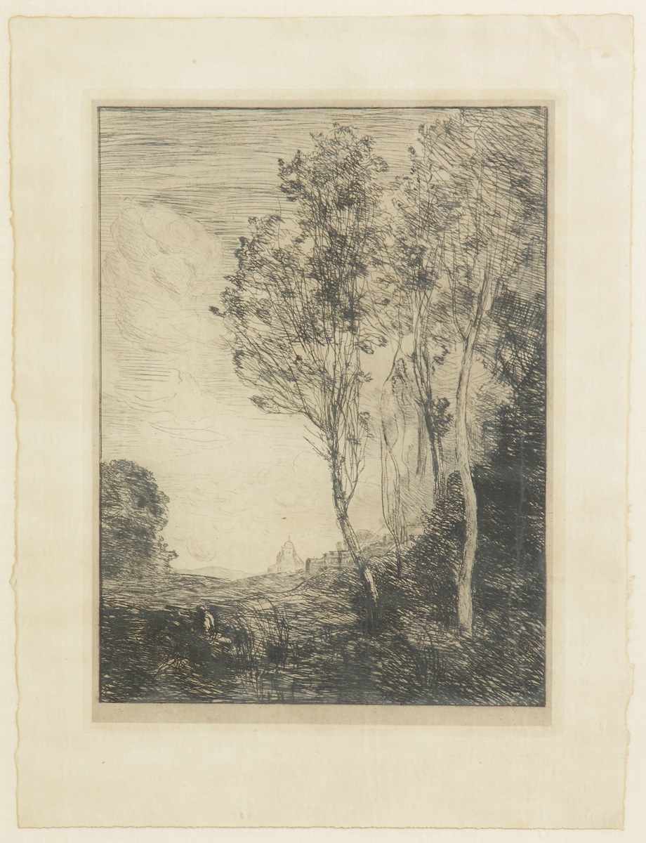 Appraisal: Jean Baptiste Corot French - Paysage d'Italie Etching Label on