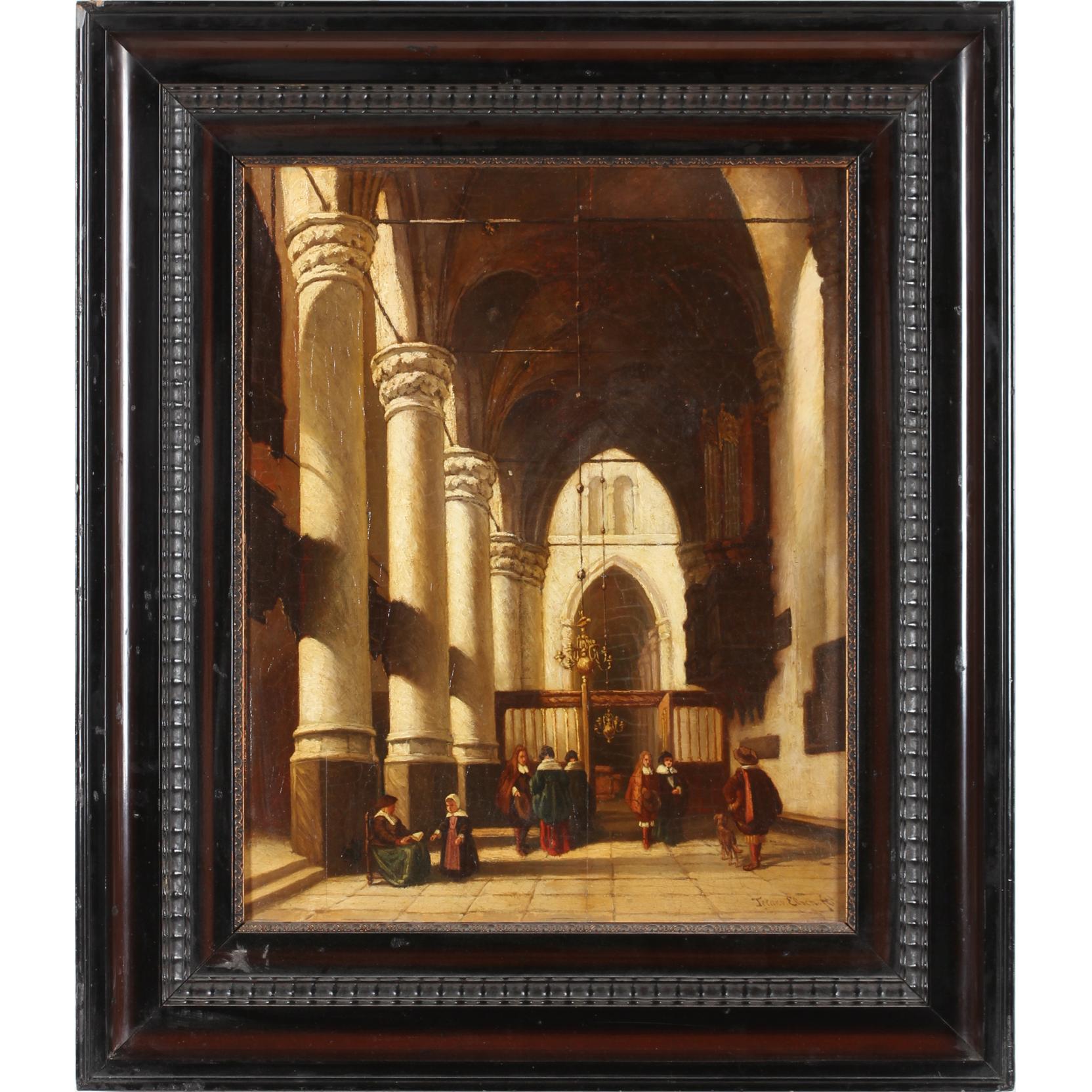 Appraisal: Jan Baptist Tetar van Elven Dutch - Church Interior oil