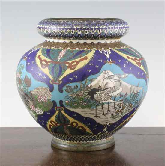 Appraisal: A Japanese cloisonne enamel globular vase Meiji period - decorated