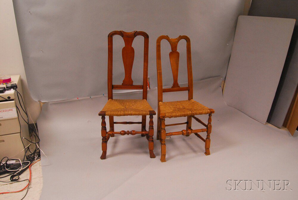 Appraisal: Two Country Queen Anne Side Chairs New England th th