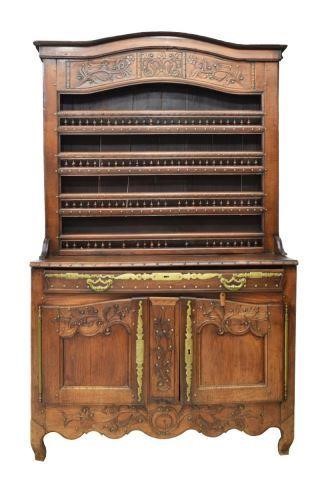 Appraisal: Antique French Provincial oak vaisselier kitchen dresser early th c