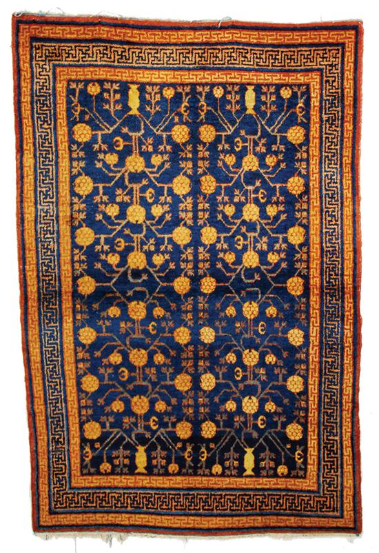 Appraisal: EAST TURKESTAN RUG mid th century feet inches x feet