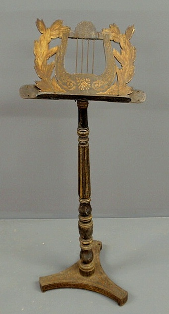 Appraisal: Victorian music stand with original gilt paint decoration and cast