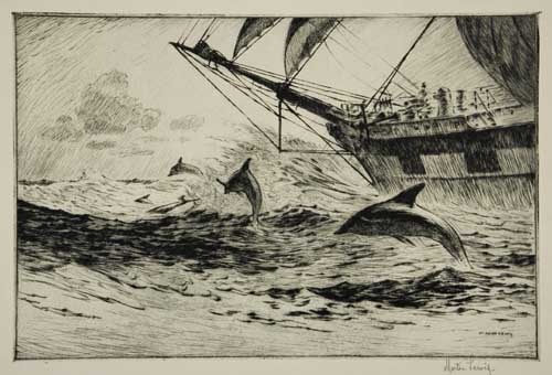 Appraisal: MARTIN LEWIS Trade Winds Drypoint circa x mm x inches