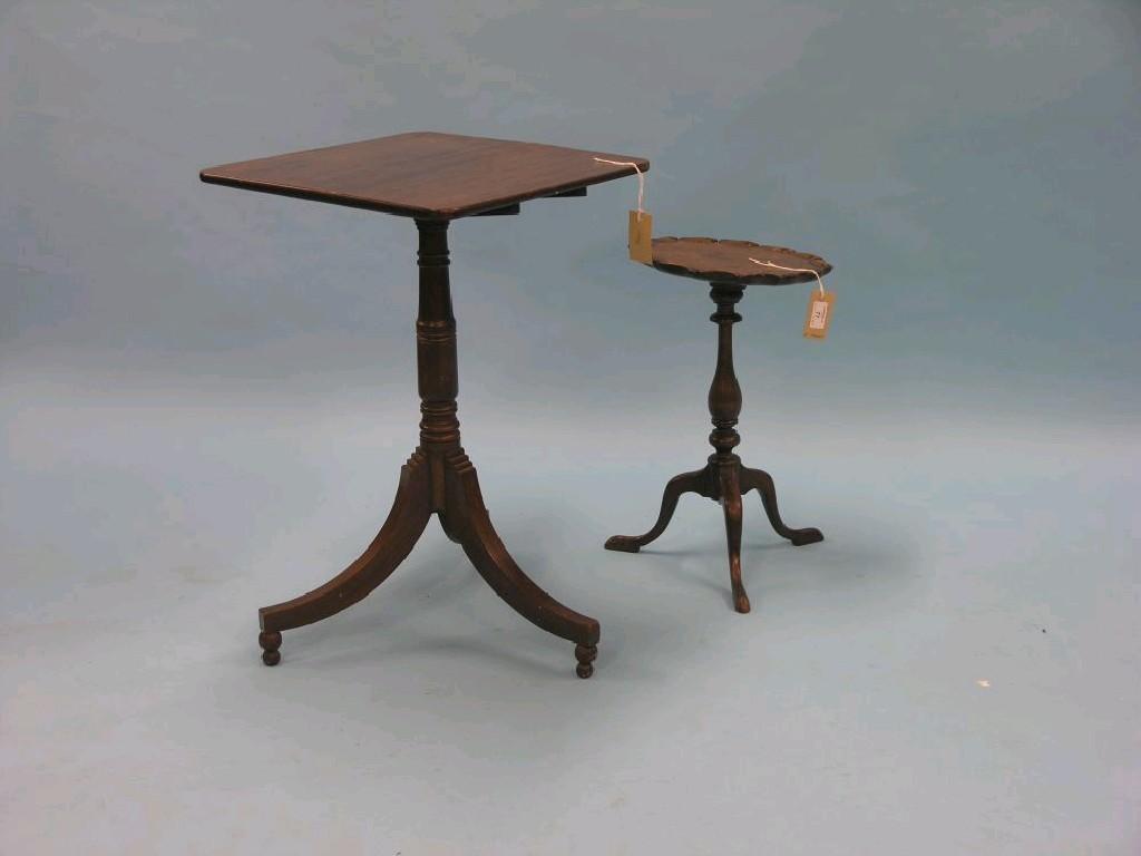 Appraisal: A George III mahogany wine table circular-shape the rim carved