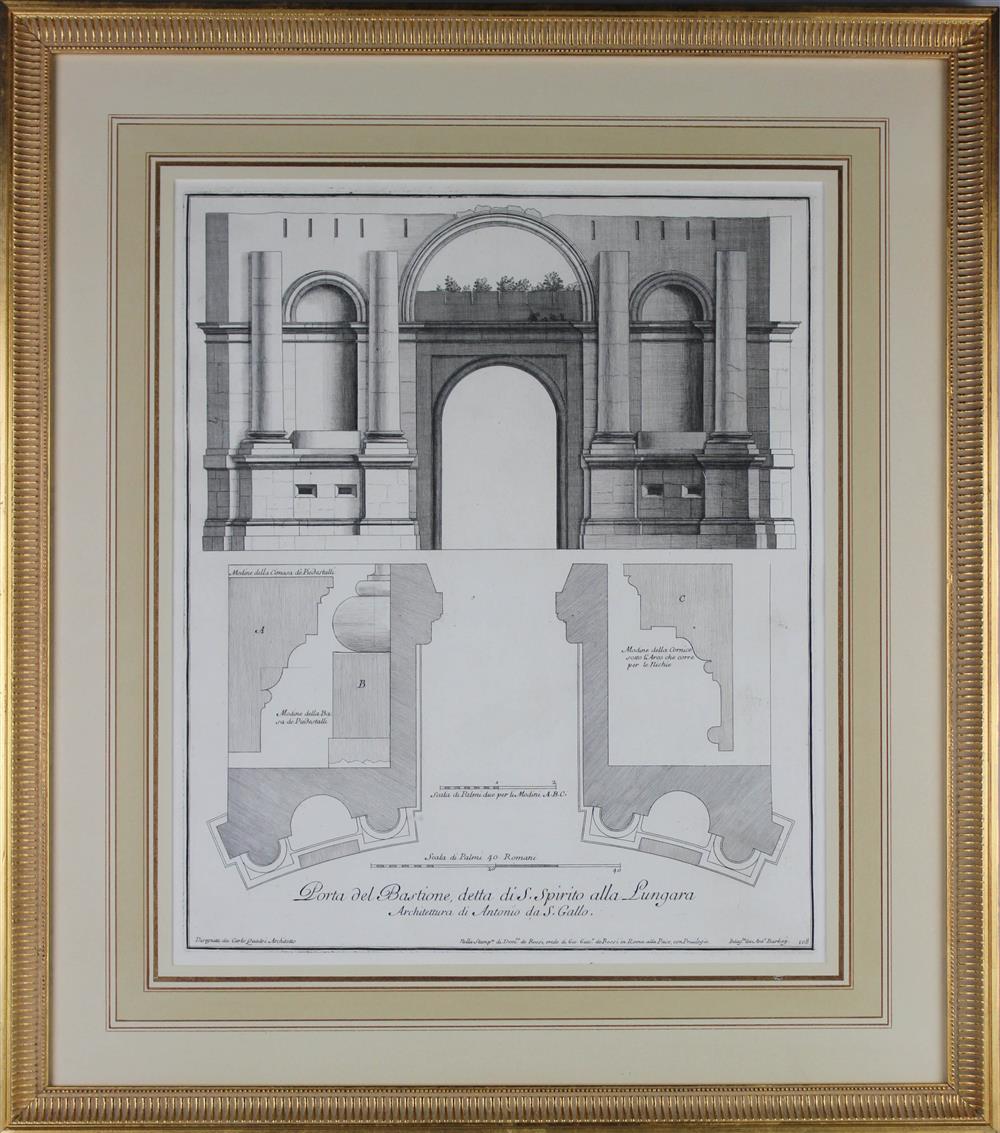 Appraisal: DOMENICO DE ROSSI ITALIAN TWO ENGRAVINGS OF ITALIAN ARCHITECTURE Engraving