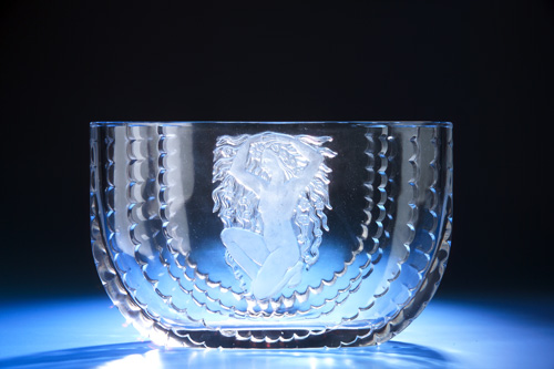 Appraisal: R LALIQUE Rare vase Flore clear and frosted ca Stenciled