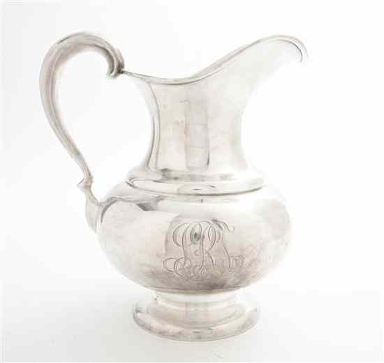 Appraisal: An American Sterling Silver Pitcher Mauser Manufacturing Co of baluster