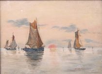 Appraisal: B Muddimer American Early th Century Sunset Harbor Oil on