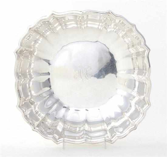 Appraisal: Frank Smith sterling centerbowl retailed by Cartier Chippendale pattern square