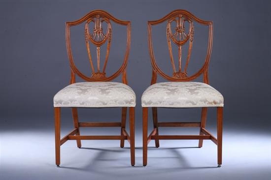 Appraisal: SET SIX GEORGE III STYLE MAHOGANY DINING CHAIRS th century