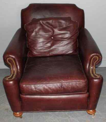 Appraisal: STICKLEY Audi Leather Lounge Chair From a Bronxville NY estate