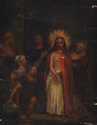 Appraisal: Continental School th Century Christ and the soldiers Oil on