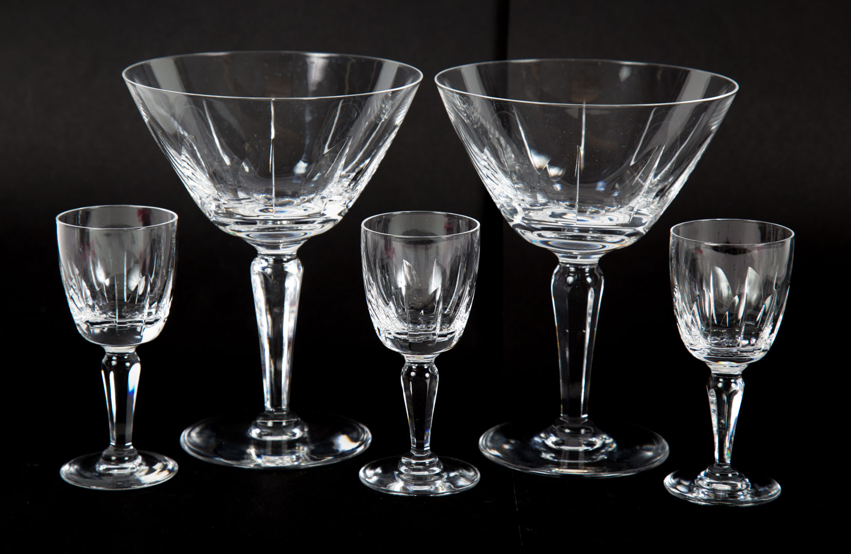 Appraisal: Orrefors crystal partial stemware service pieces comprising wine stems and