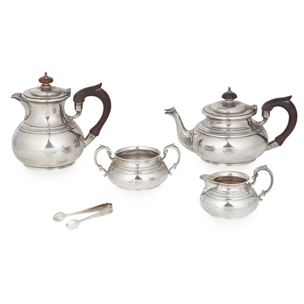 Appraisal: A S FOUR-PIECE BACHELOR'S TEA SERVICE The Barnards London retailed