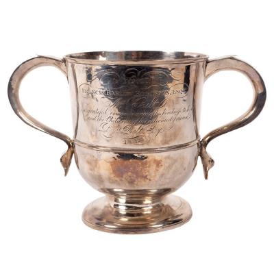 Appraisal: A George I silver loving cup Hugh Arnett Edward Pockock