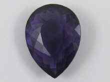 Appraisal: A loose polished pear shaped amethyst of fine colour approx