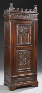 Appraisal: French Renaissance Style Carved Walnut Bonnetiere th c with a