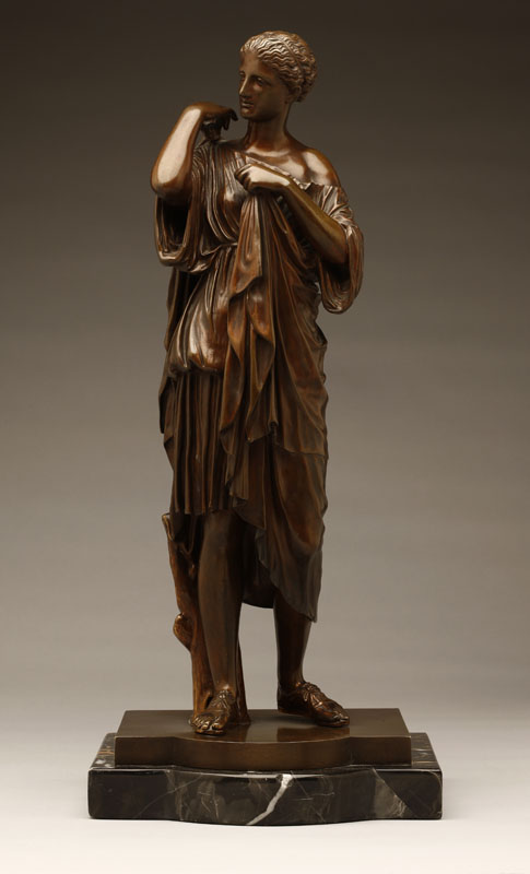 Appraisal: An Italian patinated bronze figure of a Classical muse An