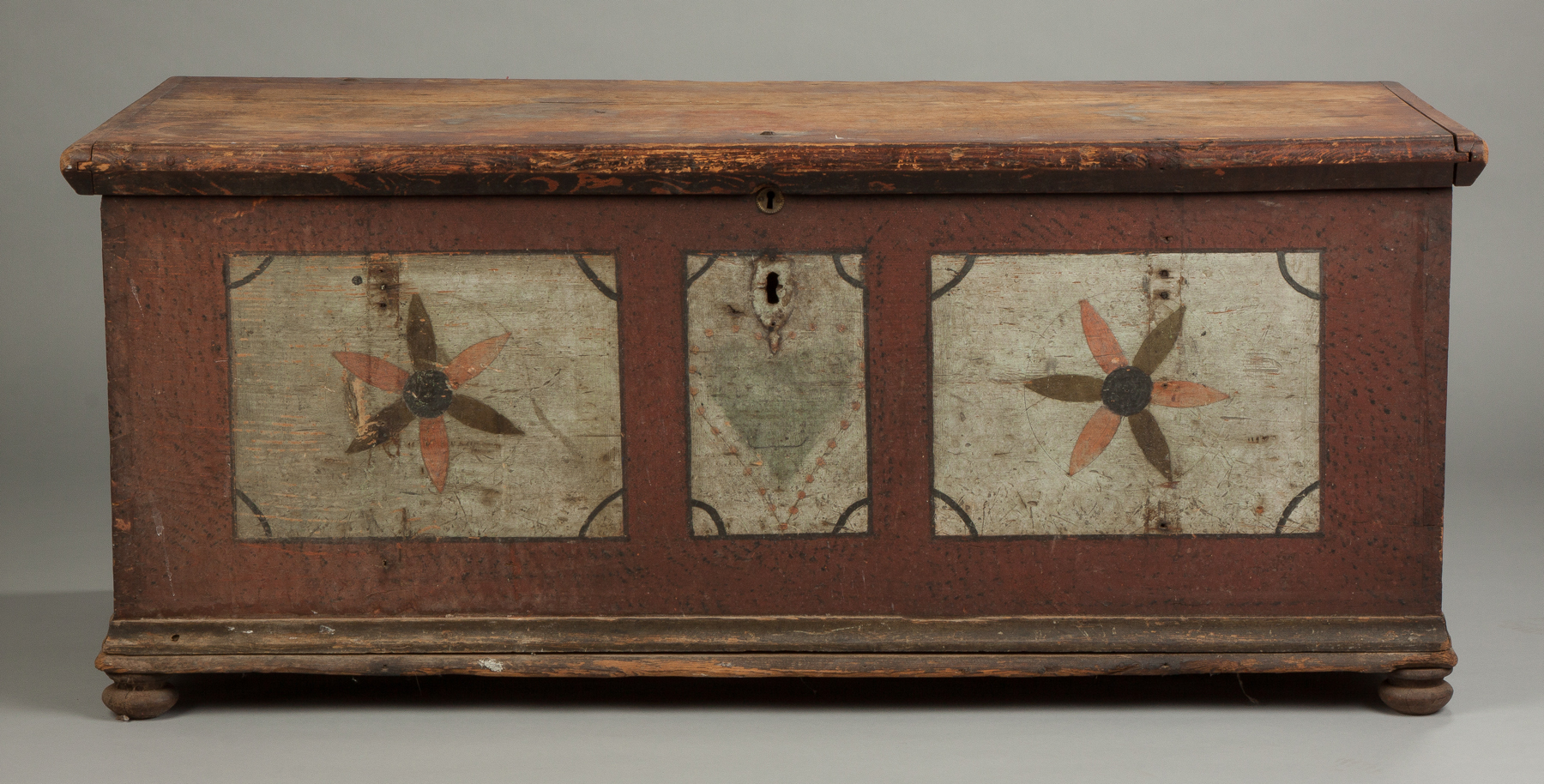 Appraisal: Probably PA Paint Decorated Blanket Chest Early th cent With