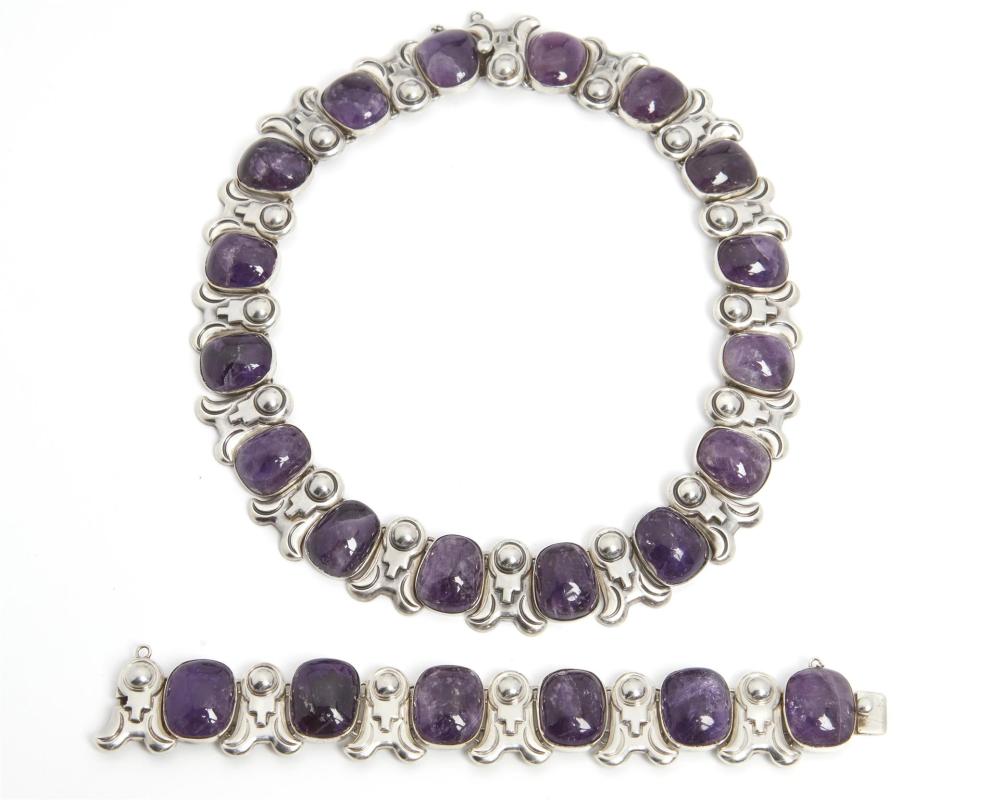 Appraisal: A set of Piedra y Plata amethyst jewelry Third-quarter th