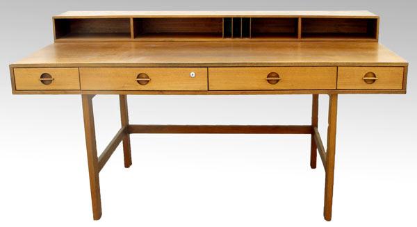 Appraisal: JENS QUISTGAARD DESIGNED LOVIG DANSK TEAK DESK Hinged gallery which