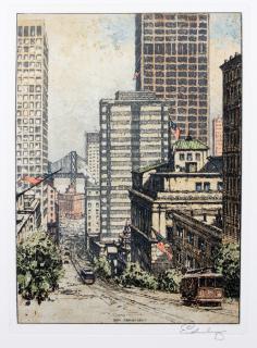 Appraisal: JOSEF EIDENBERGER COLOR AQUATINT ETCHING JOSEF EIDENBERGER AUSTRIAN - COLOR