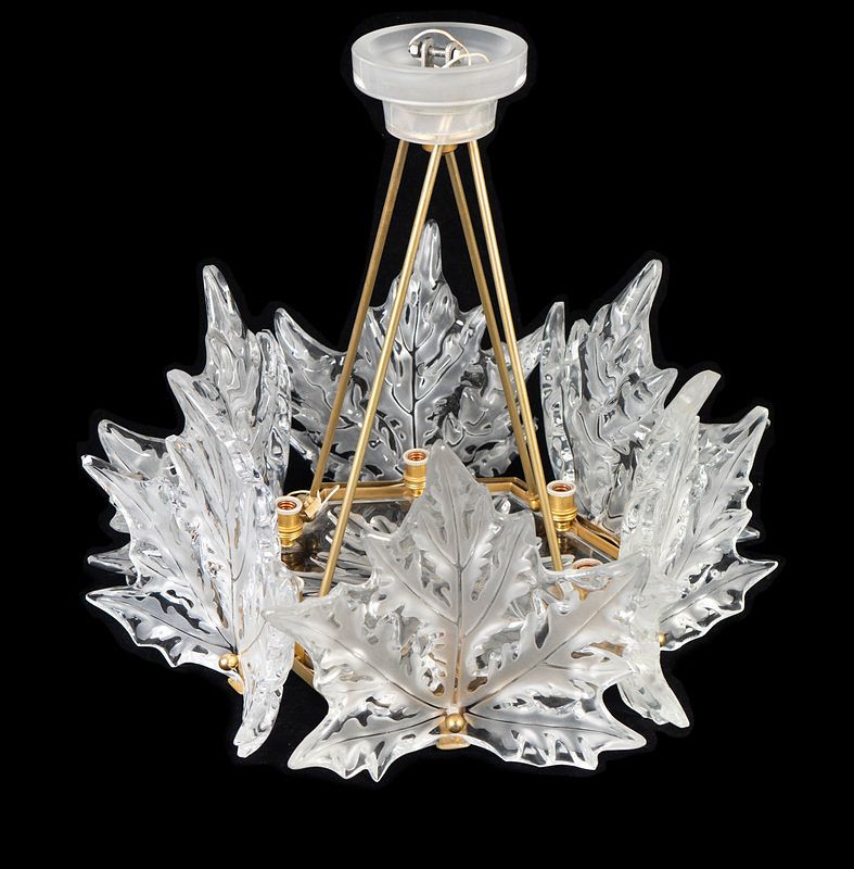 Appraisal: A Lalique Champs-Elysees Chandelier Height x diameter inches A Lalique