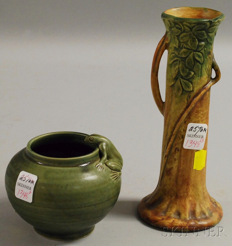 Appraisal: Two Art Pottery Vases a Weller bud vase and a