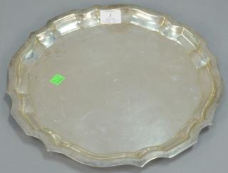 Appraisal: Large sterling server round tray with scallop edge dia in