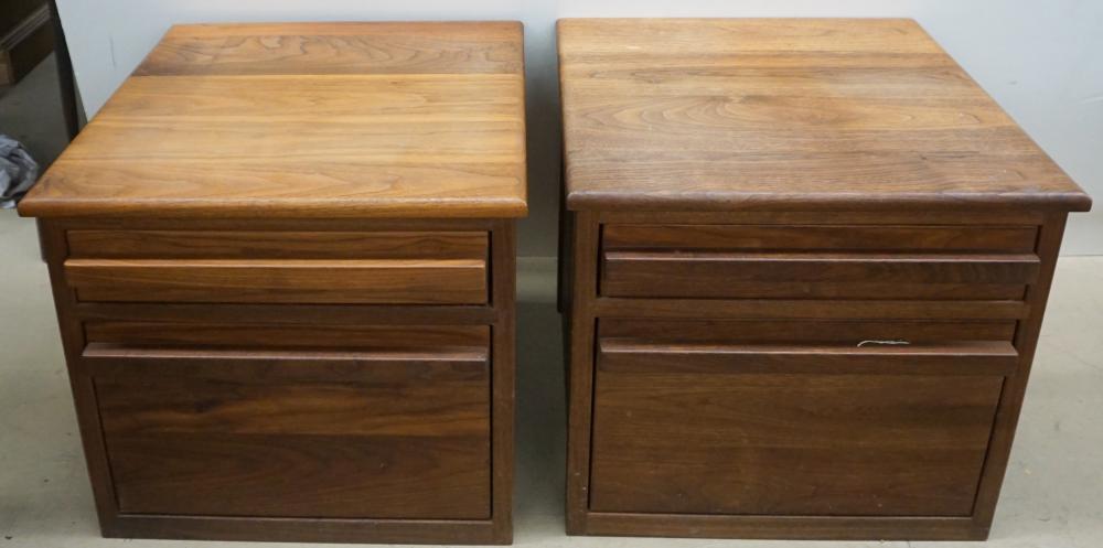 Appraisal: Pair of Mid-Century Modern Brazilian Walnut Nightstands x x in