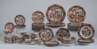 Appraisal: Sixty-four piece Japanese porcelain table service retailed by Gumps decorated