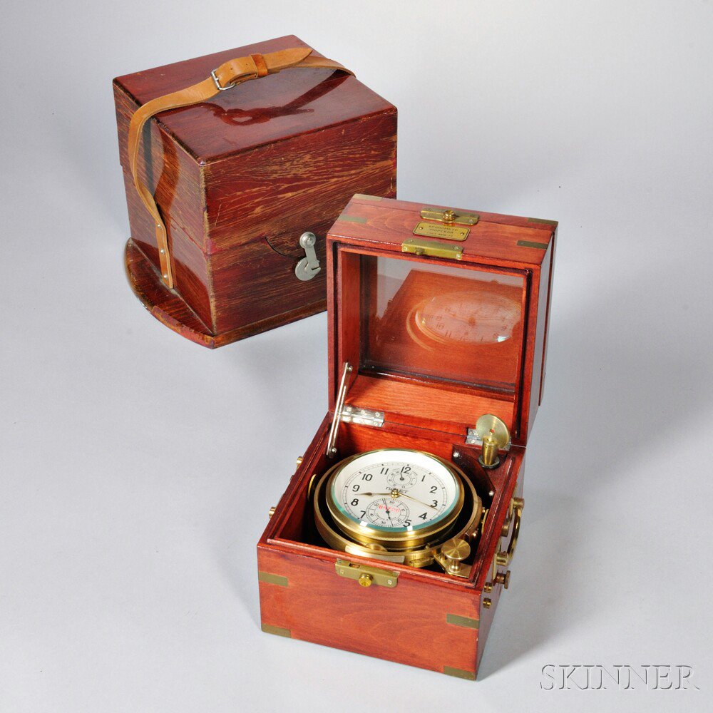 Appraisal: Russian Two-day Chronometer th century No -in silvered brass dial