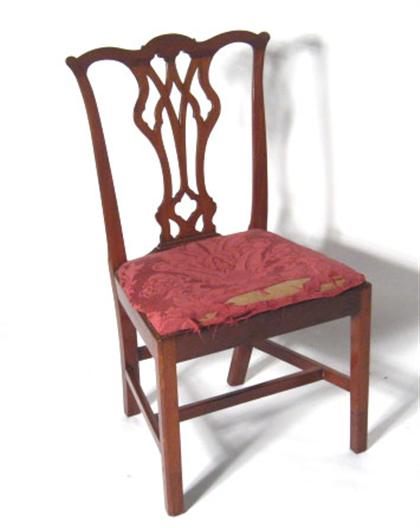 Appraisal: Chippendale mahogany side chair philadelphia late th century The serpentine