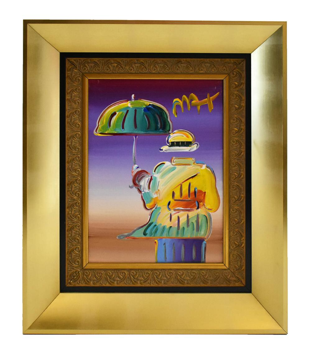 Appraisal: PETER MAX GERMAN AMERICAN B Umbrella Man The reverse copyright