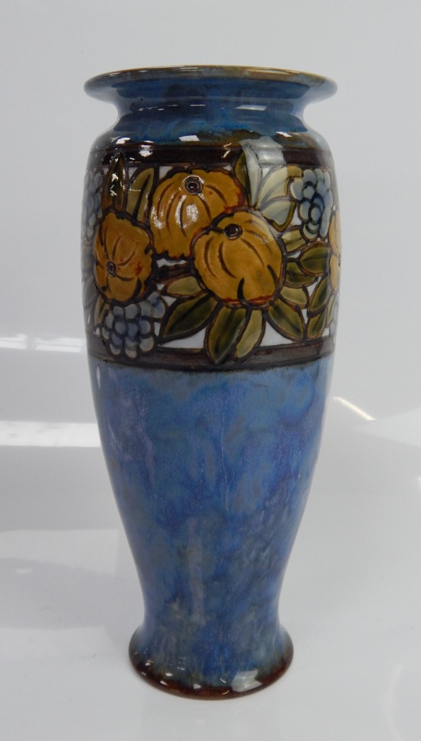 Appraisal: A Royal Doulton stoneware vase decorated with a band of