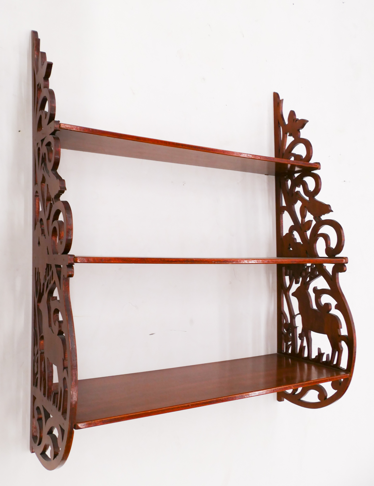 Appraisal: Vintage Scrollwork Mahogany Wall Shelf- x x ''