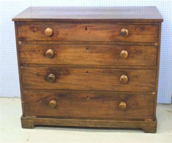 Appraisal: th century mahogany straight fronted chest of four long drawers