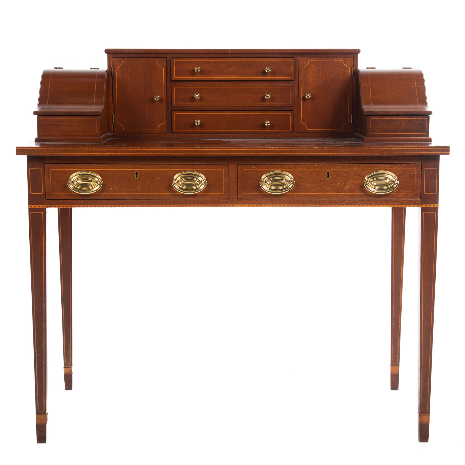 Appraisal: BIGGS FEDERAL STYLE MAHOGANY WRITING DESK th century with stringer