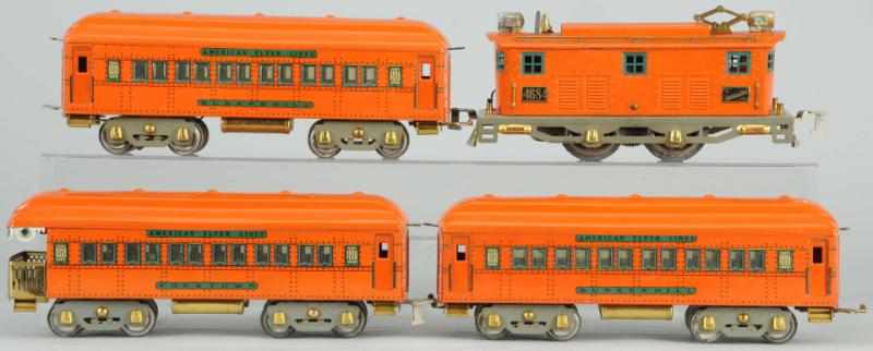 Appraisal: American Flyer Standard Gauge Passenger Train Set American Includes no