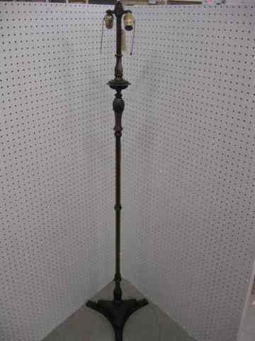 Appraisal: Antique Floor Lamp tri-footed faces on legs '' tall