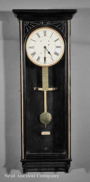 Appraisal: An E Howard Co Ebonized and Gilt Incised Regulator Clock