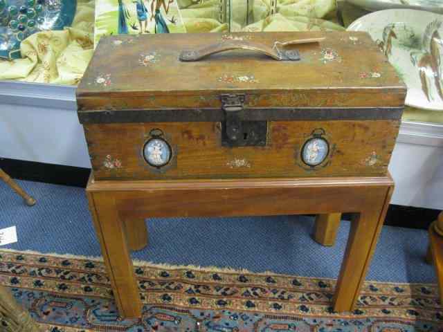 Appraisal: th Century Painted Box on stand Wedgwood or Adams style