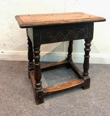 Appraisal: An th Century oak joint stool on baluster turned legs